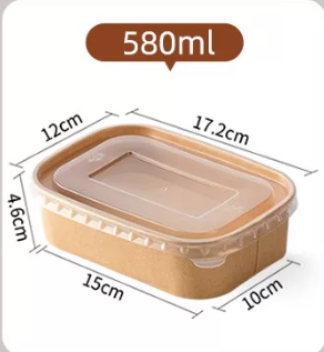 Rectangular Paper Salad Bowl & Lid